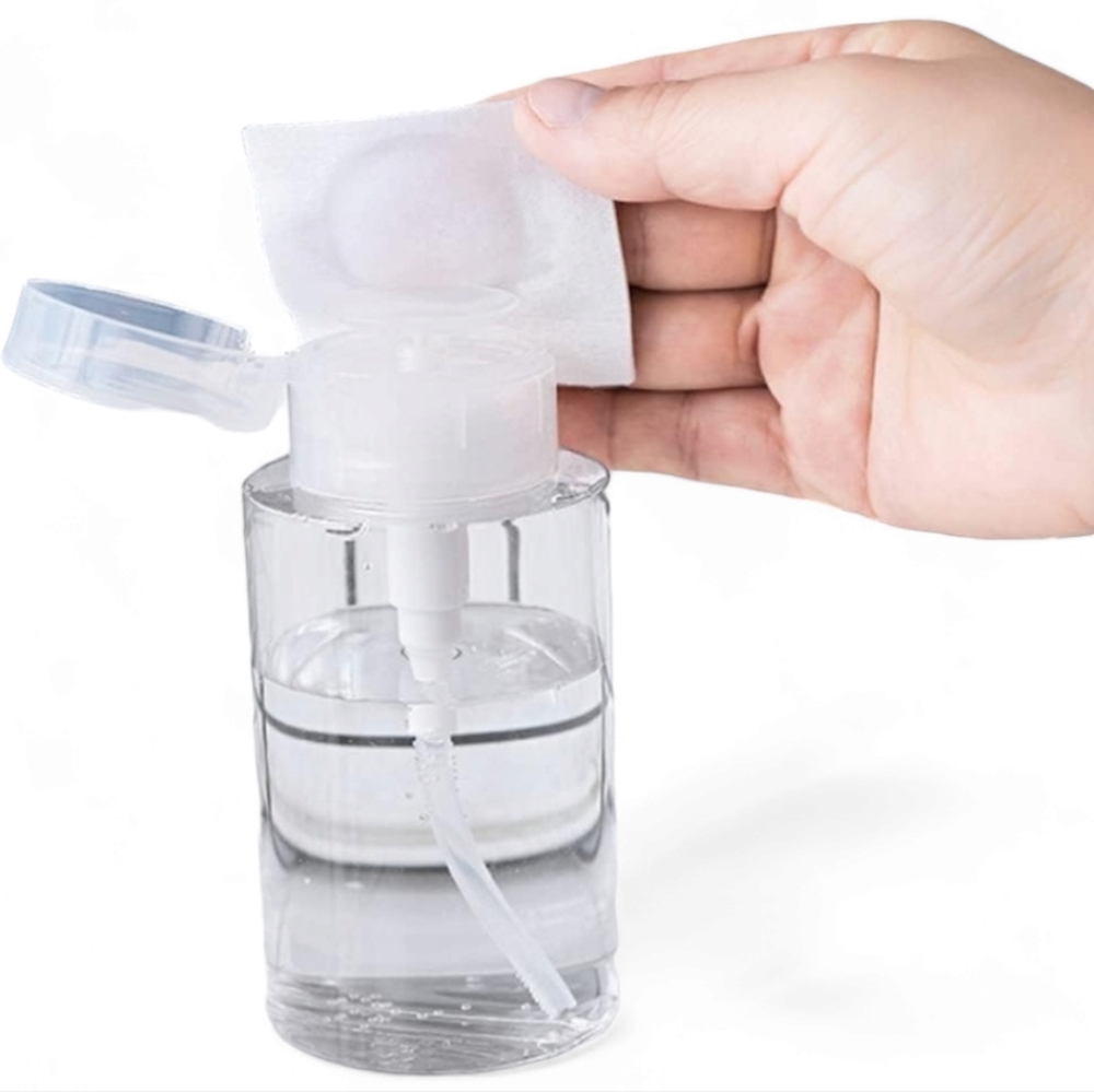 Portable liquid pumping dispenser (for toners, etc)